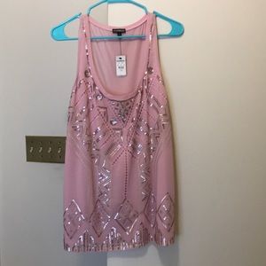 Express sequin tank top